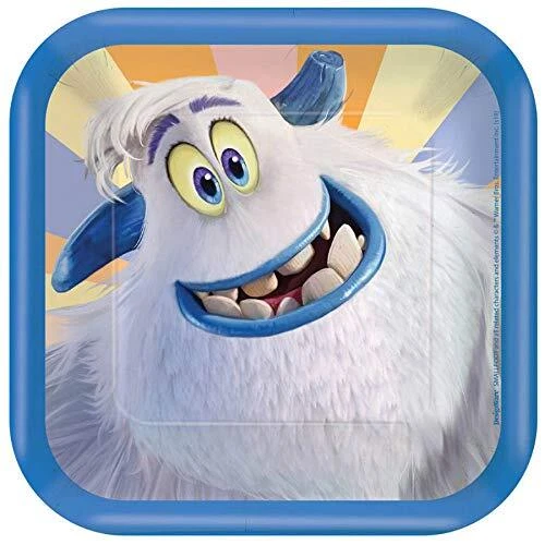 Platos de postre cuadrados de 7" de fiesta de cumpleaños para niños Warner Yeti Bigfoot película Smallfoot Foto 1 de 1