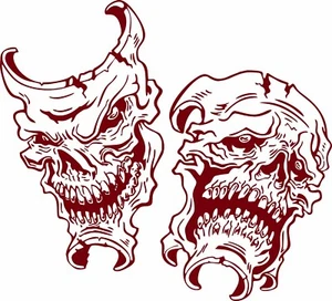 Happy Sad Evil Face Skull Joker Clown Car Boat Truck Window Vinyl Decal Sticker - Bild 1 von 2