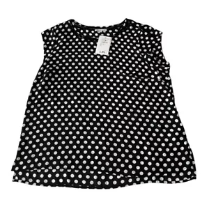 Blusa mujer DR2 talla XL B&W lunares puntada escalera plus nueva con etiquetas - Imagen 1 de 5