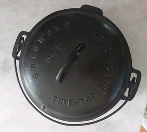 Horno holandés Tite-Top de hierro fundido Griswold Erie Nº 8 de colección 833 con tapa A 2551 PAT. 1920 - Imagen 1 de 17