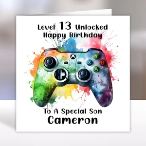 Tarjeta de cumpleaños personalizada jugador Xbox Gaming hijo nieto hermano sobrino hermana - Imagen 1 de 4