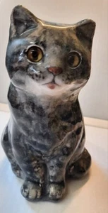 Grey Winstanley Tabby Kitten/cat Seated Signed 6.5 Inches Tall - Picture 1 of 9