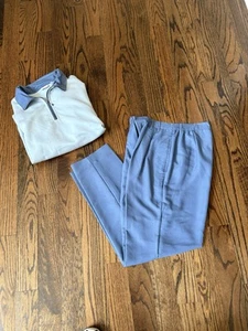 Line Up Vintage Dusty Blue Jacket Top Size L & Pants Size 10 Set Women's  ~ EUC - Picture 1 of 13