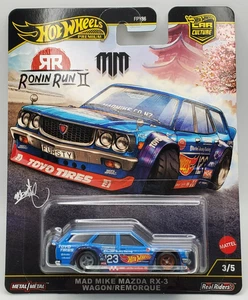 Hot Wheels Premium Ronin Run II 2025 Mazda RX-3 Wagon Remorque Mad Mike 1/64 - Imagen 1 de 2
