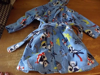 KIDS TERRY CLOTH hooded ROBE swim or house SMALL (5-6) PIRATES - Image 1 of 4