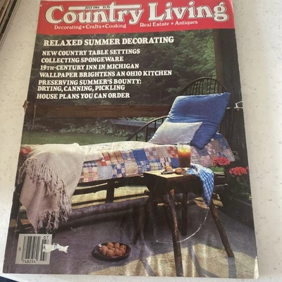 COUNTRY LIVING Magazine July 1984 New Country Table Settings Farmhouse Cottage Foto 1 de 4