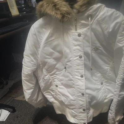  Chaqueta acolchada con capucha de plumas de bombardero Southpole para mujer talla XXL Foto 1 de 4