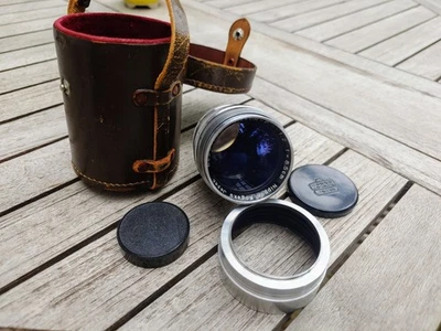 Nippon Kogaku Nikkor P.C. 1:2 F 8.5cm, L39, LTM,  Hood, Case & Caps, CLEAN - Image 1 of 4