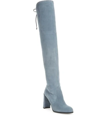 Nuevo en caja Stuart Weitzman Mujer Denim Gamuza Hiline Sobre la Rodilla Bota Zapato 8.5 M Foto 1 de 4