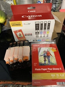 Original Canon 250 251 Setup Tintenpatronen 5er Pack + Bonus 2 Sampler Foto 6x4 - Bild 1 von 3