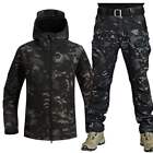 New Warm Hooded Jacket Outdoor Mens Combat Waterproof Tactical Coat With Pantset