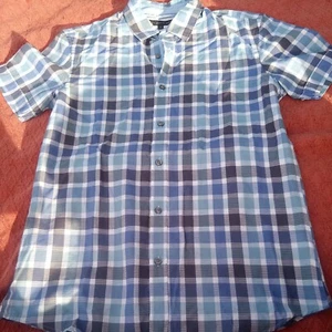 Atlantic bay Men's Medium Shirt cotton blue check - Picture 1 of 2