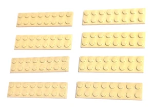 LEGO TAN PLATE LOT / SIZE 2x8 / QTY 8x / Part #3034 / Element #4113988 - Picture 1 of 3