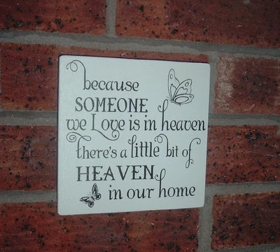 Because Someone We love is in Heaven Shabby & Chic Memorial Sign Gift Plaque - Image 1 of 3