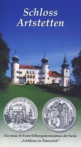 manueduc AUSTRIA 10 EUROS SILVER 2006 ARTSTETTEN CASTLE IN WALLET New - Picture 1 of 1