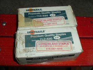 2 boxes 3/8" crown,3/8" legs STAPLES, SpotNails 71,C,S3G Galvanized,chisel point - Picture 1 of 4