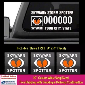Radioaficionado Personalizado Skywarn Storm Chaser Señal de Llamada Paquete Variedad Calcomanía de Vinilo Blanco - Imagen 1 de 1