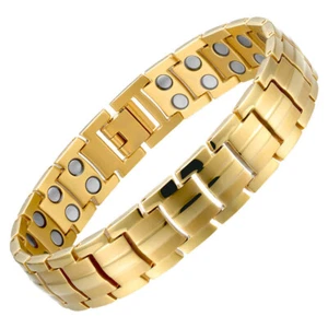 Splendido Bracciale Magnetico Oro Uomo Artrite Sollievo Dolore Equilibrio Energia Potenza 2 - Foto 1 di 12