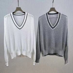 Brunello Cucinelli Women's Spring/Summer V-Neck Linen Bead Pullover Sweater