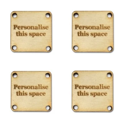 Personalised SQUARE Tags for Handmade Products Knitted Crochet Wooden-050 - Image 1 of 2