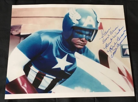 Signed Autographed 1979 Reb Brown Captain America 8" x 10" Glossy Color Photo Cover