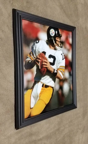 Pittsburgh Steelers Terry Bradshaw Throwing Action Framed 8x10 Photo W Jersey Cover