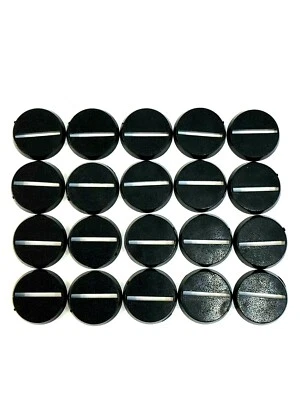 Lot Of 20 25mm Round Slot Bases For Warhammer 40k & AoS Games Workshop Bitz  Foto 1 de 3