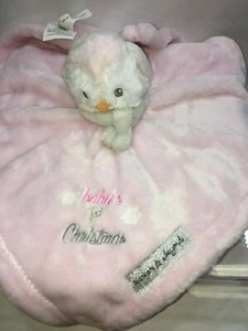 Mantas y Más Allá Primera Navidad Bebé Rosa 13.5" Cuadrado Lovey - Imagen 1 de 3