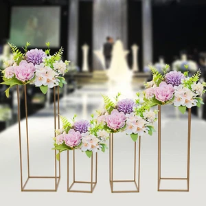 4PCS Column Wedding Flower Stand Rectangular Display Rack for Wedding Table Deco - Picture 1 of 16
