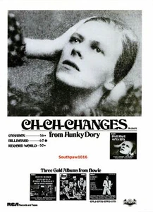 1971 David Bowie "Changes" Song Release Music Industry Promo Reprint Ad - Picture 1 of 1