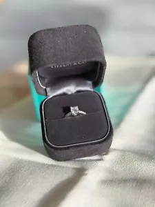 Tiffany Novo® Cushion-cut Engagement Ring with a Bead-Set Diamond Platinum Band - Picture 1 of 21