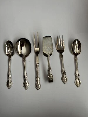 Cucharas para servir vintage Wallace chapadas en oro cubiertos lote mixto repuesto rosa Foto 1 de 4