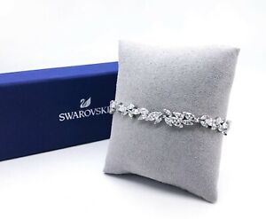NEW Authentic SWAROVSKI Rhodium Sparkle Crystal Leaves Louison Bracelet 5419244