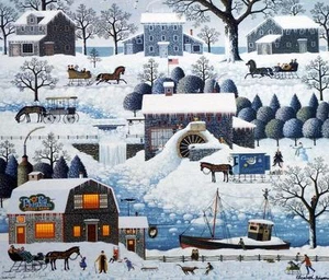 Charles Wysocki Plumbelly's Playground Stretched Canvas-Signed and Numbered - Picture 1 of 1