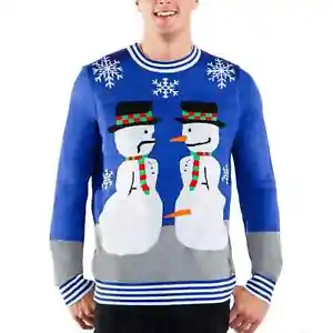 Tipsy Elves Snowman Nose Thief Ugly Christmas Sweater - Picture 1 of 9