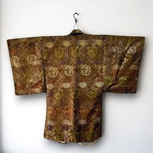 Chaqueta Haori Noh Performer de seda brocado rara. siglo XIX ZH88 - Imagen 1 de 16