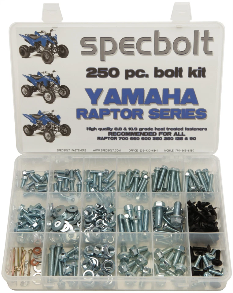 250pc Bolt Kit Yamaha RaptorATV 90 125 250 350 600 660 700 body engine plastics - Image 1 of 1