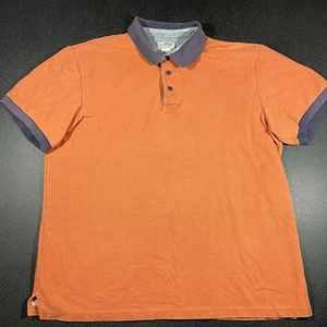 Vintage L.L. Bean Casco Bay Poloshirt Größe Large Tall Burnt Orange Navy Kragen - Bild 1 von 5
