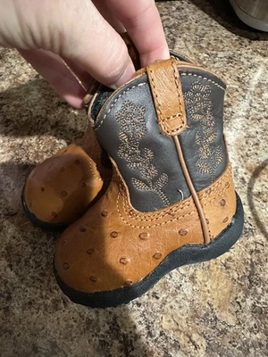 ROPER Botas Vaqueras Avestruz, Botas Vaqueras Infantiles, Negras y Marrón, Talla 2 Foto 1 de 4