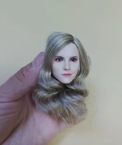 Cabeza de ojos móviles cabello rizado marrón claro 1/6 para cuerpo figura bronceada de 12" - Imagen 1 de 6