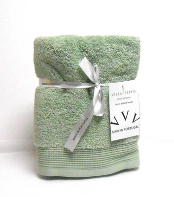 Villafelpos Spa Collection 2 Toallas de Mano Verdes Puño Texturizado Hecho en Portugal Foto 1 de 2