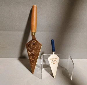 Freemason RARE 1963/66 Engraved Golden Trowel 100th Award & 1953 Mini Chicago  - Bild 1 von 11