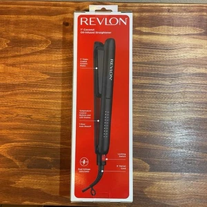 Revlon Smoothstay Coconut Oil Infused Hair Straightener Black 1" NEW - Picture 1 of 4