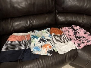 SHEIN Boy Beach Trunks Lot Of 4 - 8Y With Drawstring - Picture 1 of 5