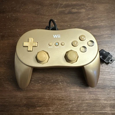 Controlador Oficial OEM Nintendo Wii Classic Pro Dorado RVL-005 Probado - Auténtico Foto 1 de 4