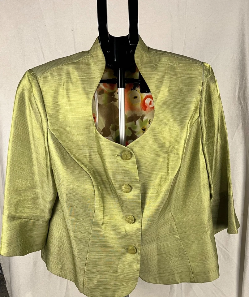 Dana Kay Women’s Green Suit Jacket Size 14W Tailored Blazer Workwear Classic - Image 1 of 4