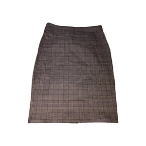 Soho Apparel Ltd Skirt Womens Medium Gray Ponte Plaid Pull On Bodycon Straight - Picture 1 of 6