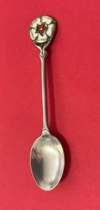 Enamel Floral Elegant Sterling Silver 11.8g 3 7/8” Souvenir Spoon - Picture 1 of 7