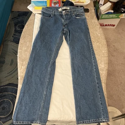 Jeans masculino Harley Davidson tamanho 32x34 azul denim 100% algodão bootcut motocicleta - Imagem 1 de 4