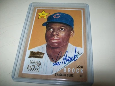 2002 TEAM TOPPS LEGENDS LOU BROCK AUTOGRAPH SIGNED AUTO #TT-LB CHICAGO CUBS - Image 1 of 4